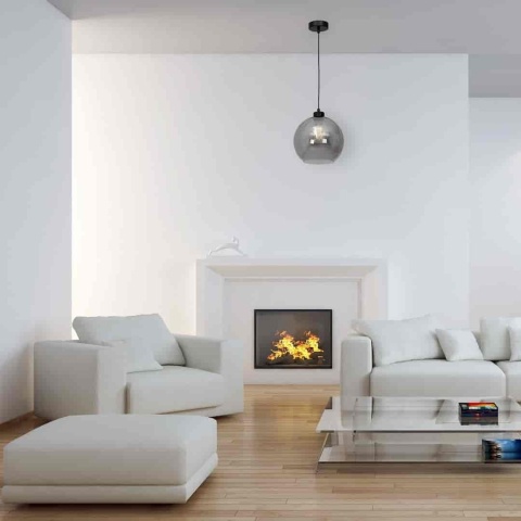 Lampa wisząca SOFIA SMOKED - zwis 1xE27 czarna 25 cm Milagro