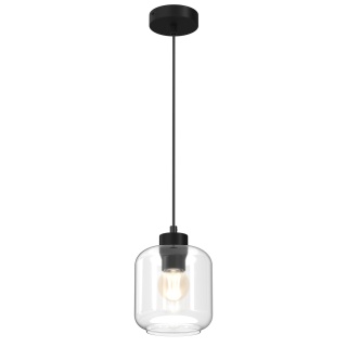 Lampa wisząca SOMBRA CLEAR - zwis 1xE27 czarna 16 cm Milagro