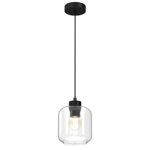 Lampa wisząca SOMBRA CLEAR - zwis 1xE27 czarna 16 cm Milagro