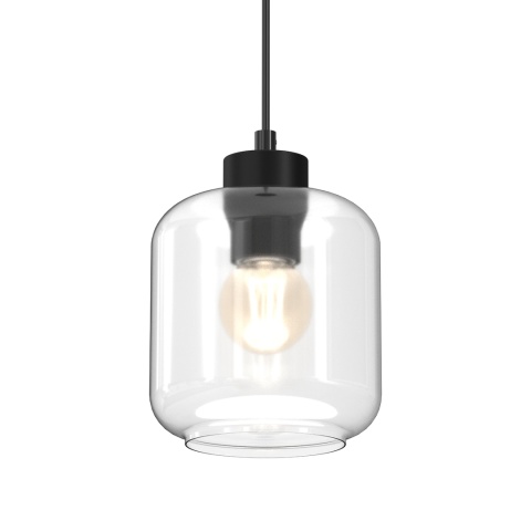 Lampa wisząca SOMBRA CLEAR - zwis 1xE27 czarna 16 cm Milagro