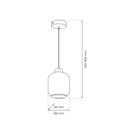 Lampa wisząca SOMBRA CLEAR - zwis 1xE27 czarna 16 cm Milagro