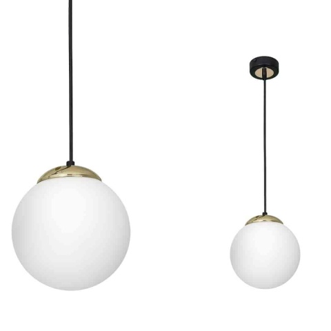 Lampa wisząca SPARTA - zwis 1xE27 czarno-złota 25 cm Milagro
