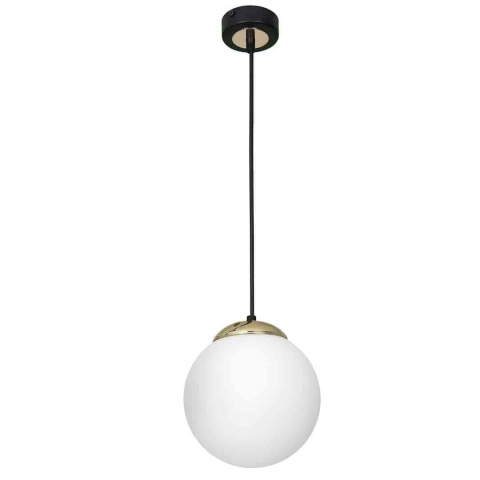 Lampa wisząca SPARTA - zwis 1xE27 czarno-złota 25 cm Milagro