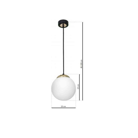 Lampa wisząca SPARTA - zwis 1xE27 czarno-złota 25 cm Milagro
