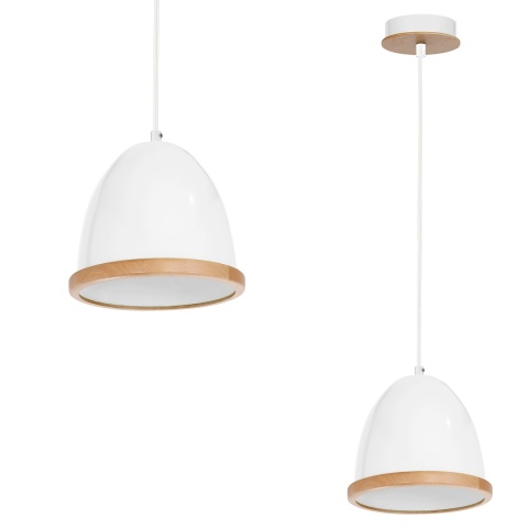 Lampa wisząca STUDIO - zwis 1xE27 biała 21 cm Milagro