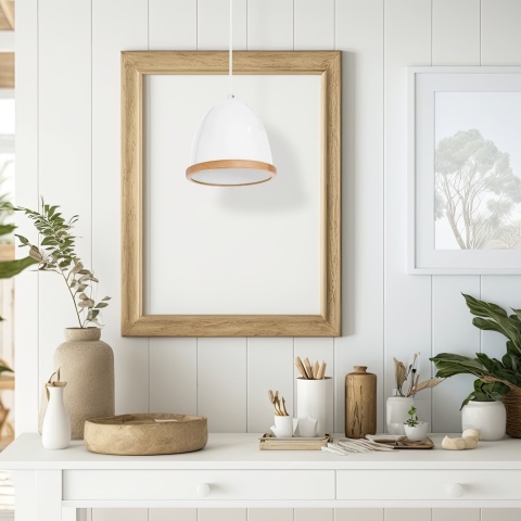 Lampa wisząca STUDIO - zwis 1xE27 biała 21 cm Milagro
