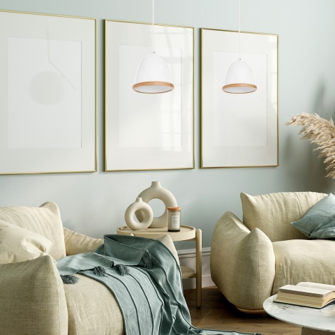 Lampa wisząca STUDIO - zwis 1xE27 biała 21 cm Milagro