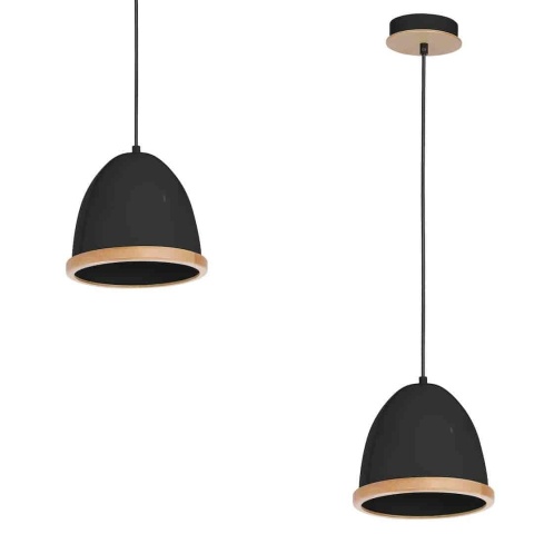 Lampa wisząca STUDIO - zwis 1xE27 czarna 21 cm Milagro
