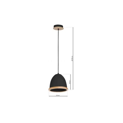 Lampa wisząca STUDIO - zwis 1xE27 czarna 21 cm Milagro