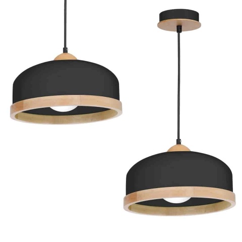 Lampa wisząca STUDIO - zwis 1xE27 czarna 32 cm Milagro