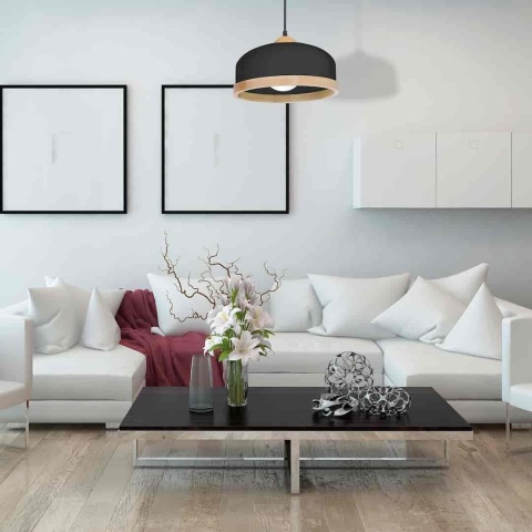 Lampa wisząca STUDIO - zwis 1xE27 czarna 32 cm Milagro