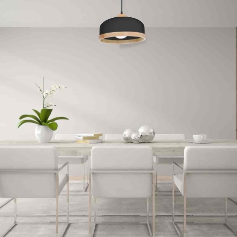 Lampa wisząca STUDIO - zwis 1xE27 czarna 32 cm Milagro