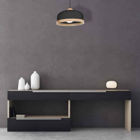 Lampa wisząca STUDIO - zwis 1xE27 czarna 32 cm Milagro