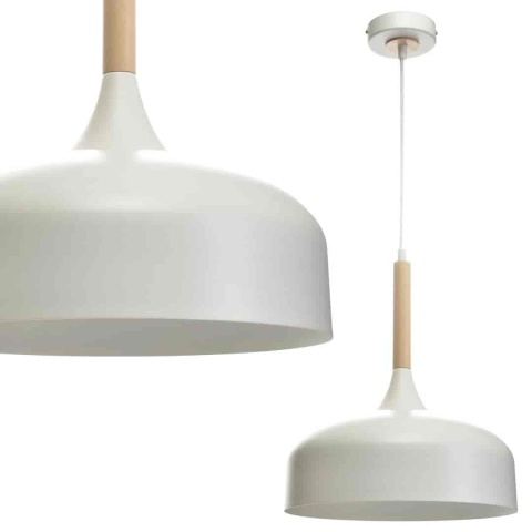 Lampa wisząca TAYLOR - zwis 1xE27 biała 30 cm Milagro