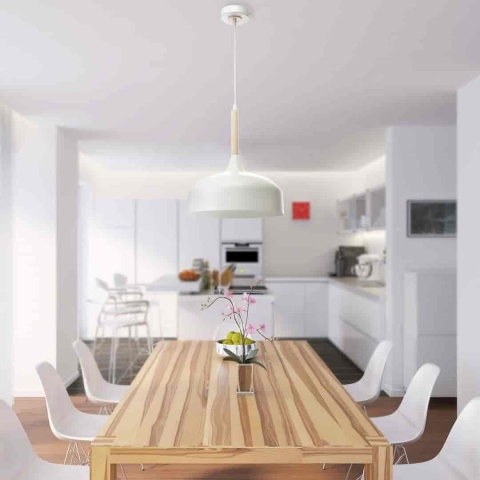 Lampa wisząca TAYLOR - zwis 1xE27 biała 30 cm Milagro