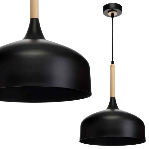 Lampa wisząca TAYLOR - zwis 1xE27 czarna 30 cm Milagro