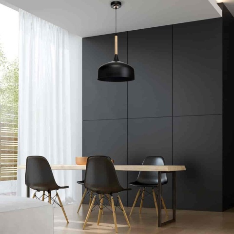 Lampa wisząca TAYLOR - zwis 1xE27 czarna 30 cm Milagro
