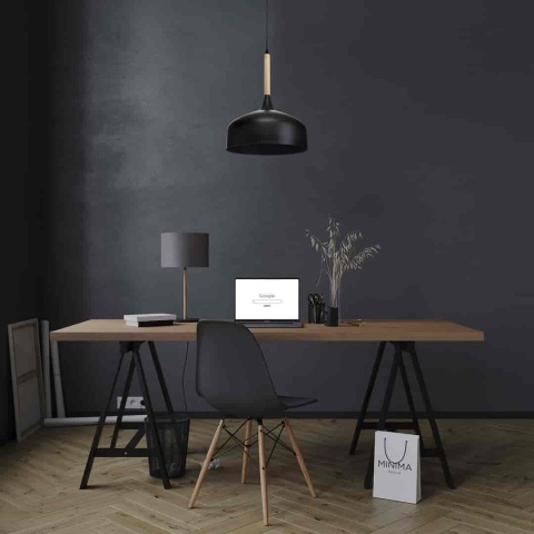 Lampa wisząca TAYLOR - zwis 1xE27 czarna 30 cm Milagro