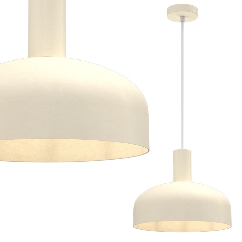 Lampa wisząca VISBY KRAEMOWA - zwis 1xE27 kremowa 30 cm Milagro