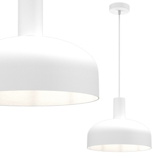 Lampa wisząca VISBY - zwis 1xE27 biała 30 cm Milagro