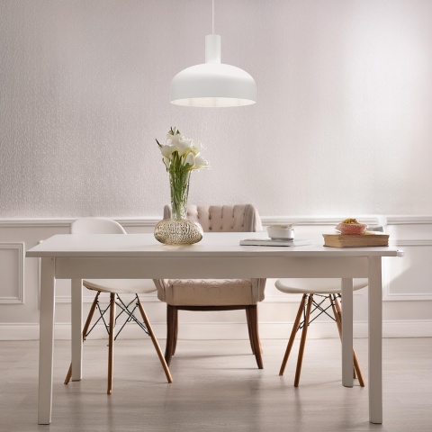 Lampa wisząca VISBY - zwis 1xE27 biała 30 cm Milagro
