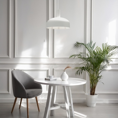 Lampa wisząca VISBY - zwis 1xE27 biała 30 cm Milagro