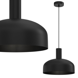 Lampa wisząca VISBY - zwis 1xE27 czarna 30 cm Milagro