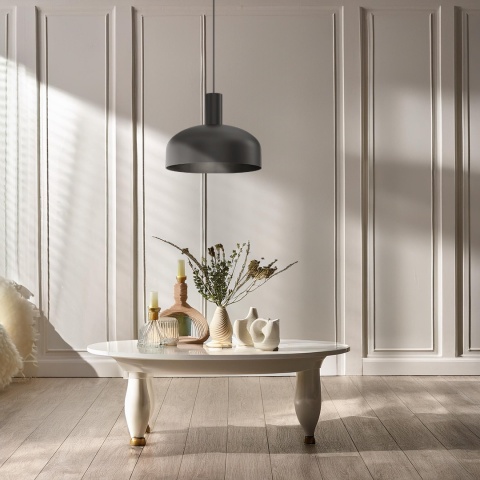Lampa wisząca VISBY - zwis 1xE27 czarna 30 cm Milagro