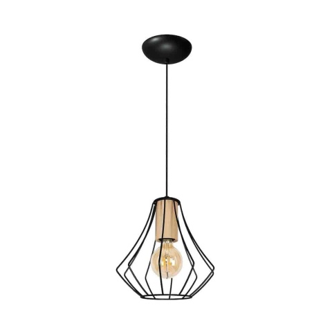 Lampa wisząca WILL - zwis 1xE27 czarna 24 cm Milagro