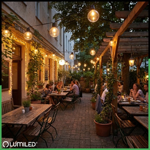 Girlanda Solarna 10m 30 LED Kuleczki Lampa Ogrodowa Taras Balkon Loft IP44