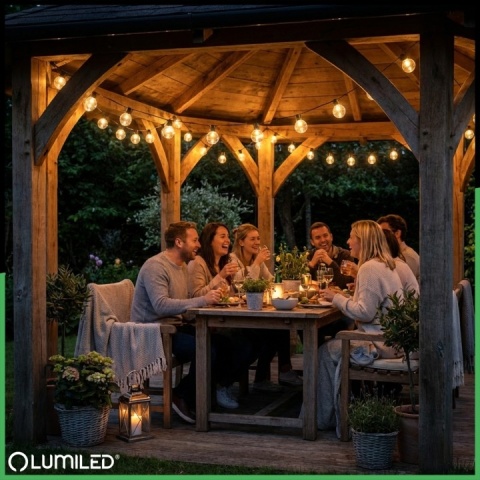 Girlanda Solarna 10m 30 LED Kuleczki Lampa Ogrodowa Taras Balkon Loft IP44