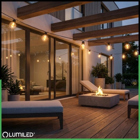 Girlanda Solarna 10m 30 LED Kuleczki Lampa Ogrodowa Taras Balkon Loft IP44