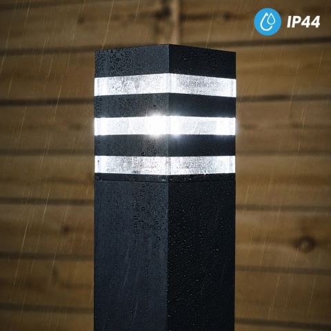 Lampa Ogrodowa Słupek Zewnętrzny Stojący E27 LED Czarny Kwadratowy 60cm TAXUS