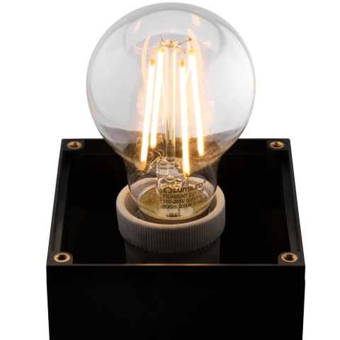 Lampa Ogrodowa Słupek Zewnętrzny Stojący E27 LED Czarny Kwadratowy 60cm TAXUS