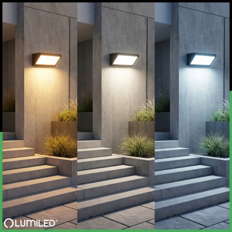 Lampa ogrodowa kinkiet elewacyjny LED CCT 20W 1600lm IP44 MAVIS Lumiled