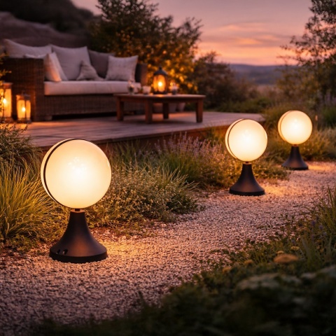 Lampa ogrodowa wisząca CIRCULO - zwis 1xE27 czarna 20 cm IP44 Milagro