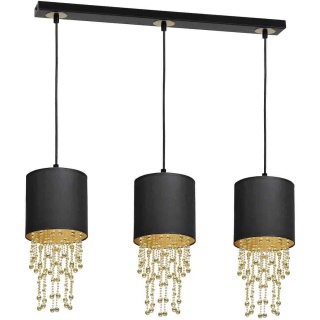 Lampa wisząca ALMERIA - zwis 3xE27 czarno-złota 60 cm Milagro
