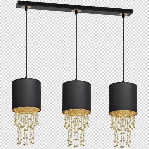 Lampa wisząca ALMERIA - zwis 3xE27 czarno-złota 60 cm Milagro