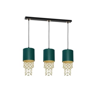 Lampa wisząca ALMERIA - zwis 3xE27 zielono-złota 60 cm Milagro