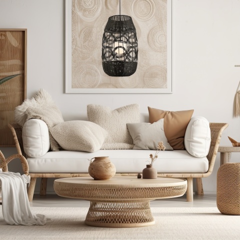 Lampa wisząca ARONA - zwis 1xE14 czarna 40 cm Milagro