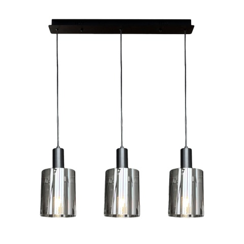 Lampa wisząca Arcadia - zwis 3xE27 czarna 78 cm Milagro