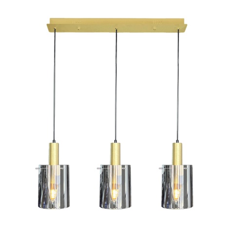 Lampa wisząca Arcadia - zwis 3xE27 czarno-złota 78 cm Milagro