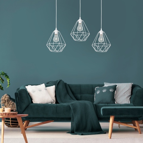 Lampa wisząca BASKET - zwis 3xE27 biała 70 cm Milagro