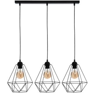 Lampa wisząca BASKET - zwis 3xE27 czarna 70 cm Milagro