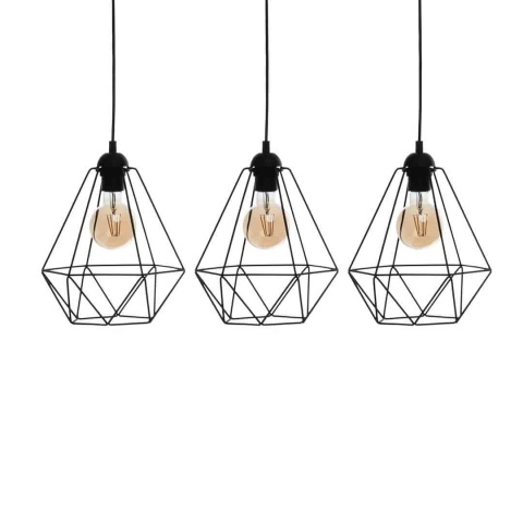 Lampa wisząca BASKET - zwis 3xE27 czarna 70 cm Milagro