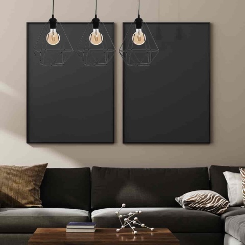 Lampa wisząca BASKET - zwis 3xE27 czarna 70 cm Milagro
