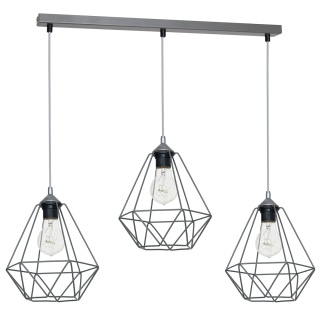 Lampa wisząca BASKET - zwis 3xE27 szara 70 cm Milagro