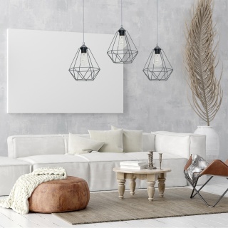 Lampa wisząca BASKET - zwis 3xE27 szara 70 cm Milagro