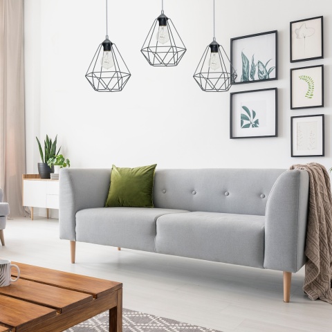 Lampa wisząca BASKET - zwis 3xE27 szara 70 cm Milagro