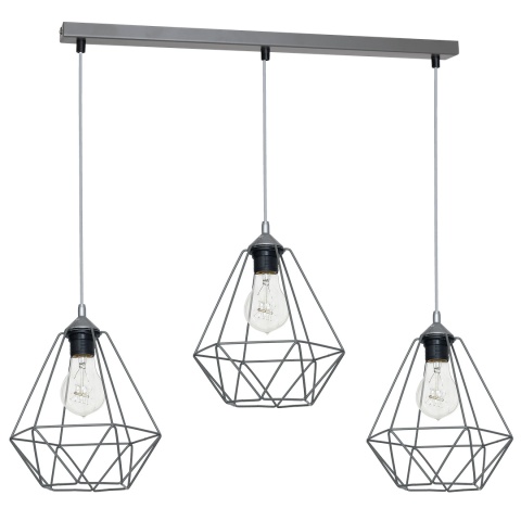 Lampa wisząca BASKET - zwis 3xE27 szara 70 cm Milagro